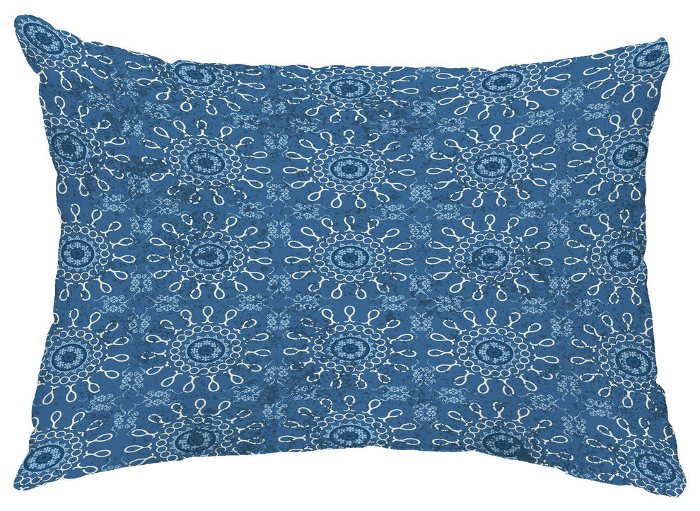 Sun Tile 14"x20" Decorative Abstract Outdoor Throw Pillow, Blue