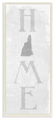 New Hampshire Home State Map Grey Te"xtured Word Design, 7"x17"