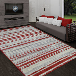 Modern Accent Rug, Scarlet Red, 9'8"x7'5"