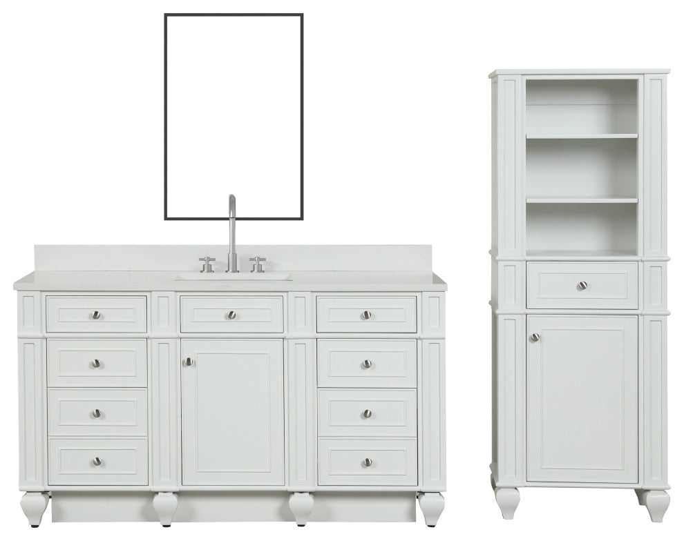 Winston 60" Single Vanity, White