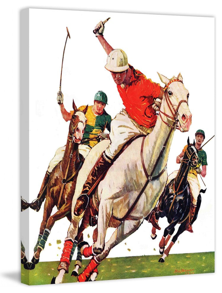 "Polo Match" Painting Print on Canvas by Maurice Bower