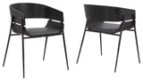 Bronte Wood and Metal Contemporary Dining Room Chairs Set of 2