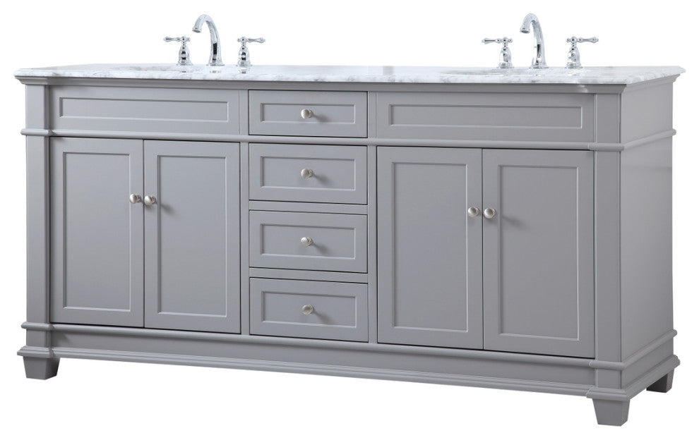 Home Living 72" Double Bathroom Vanity Set, Gray