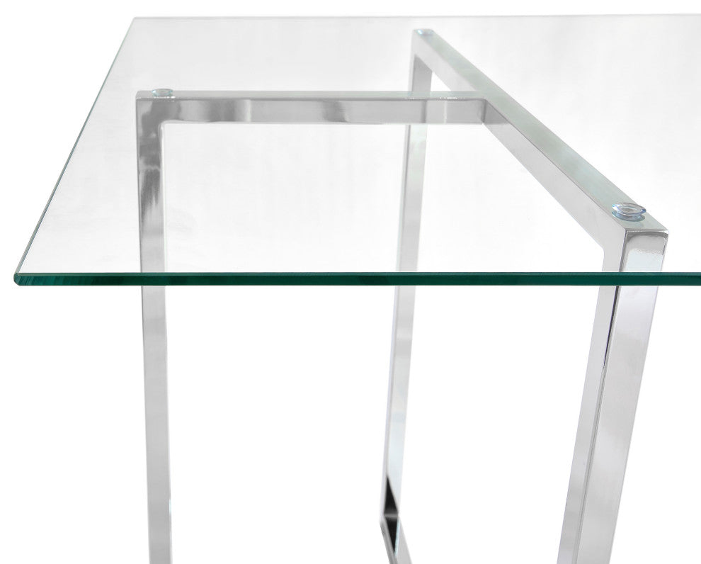 Legend Rectangular Dining Table, Chrome, 36x66