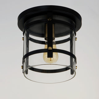 Maxim 2641 Capitol 10"W Flush Mount Ceiling Fixture - Black / Antique Brass