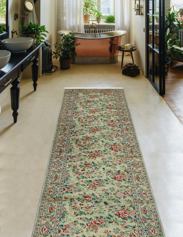 Pak-Persian Nezaket Gray/Red Runner, 2'7x11'0