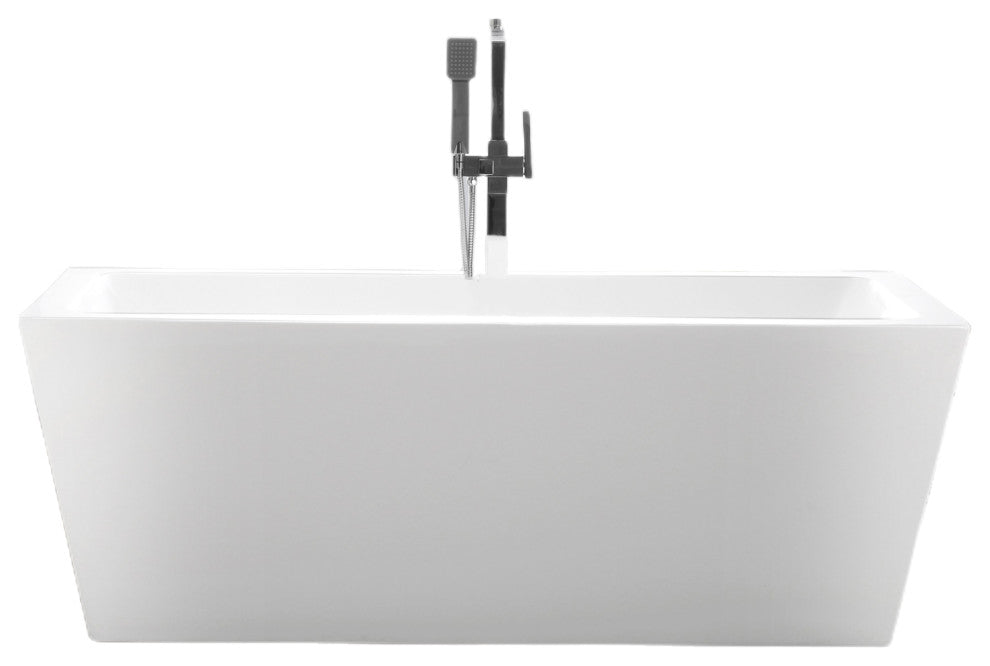 Freestanding Acrylic Bathtub, White/Polished Chrome, L, 67"