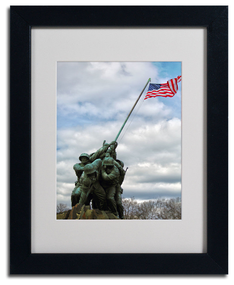 'Marine Corps Memorial 2' Matted Framed Canvas Art by CATeyes