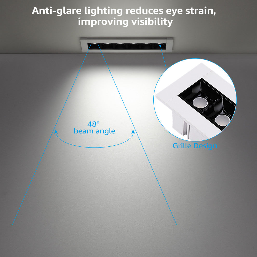 4 Pack 5CCT LED Recessed Linear Light Dimmable With J-Box