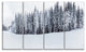 "Black and White Snow-Capped Hills" Landscape Wall Art", 4 Panels, 48"x28"