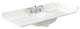 Deborah 48" White Single Vanity, White Quartz Top, 3-Hole, Black Trim
