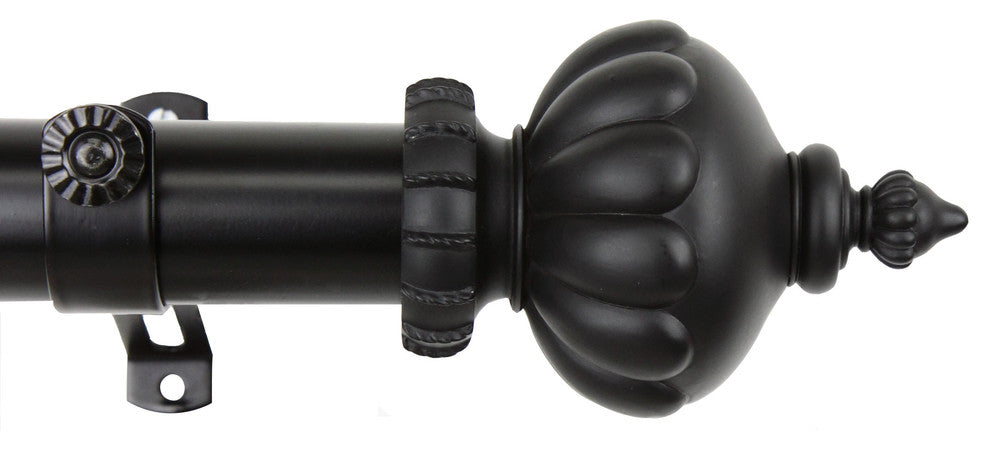 Imperial Curtain Rod, Black, 115"-165"