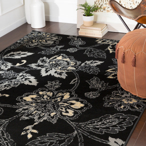Surya Paramount PAR-1093 5'3"x7'9" Rug, Black/Medium Gray/Beige