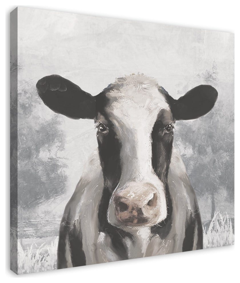 Sophisticated Cow 36 x 36 Canvas Wall Art