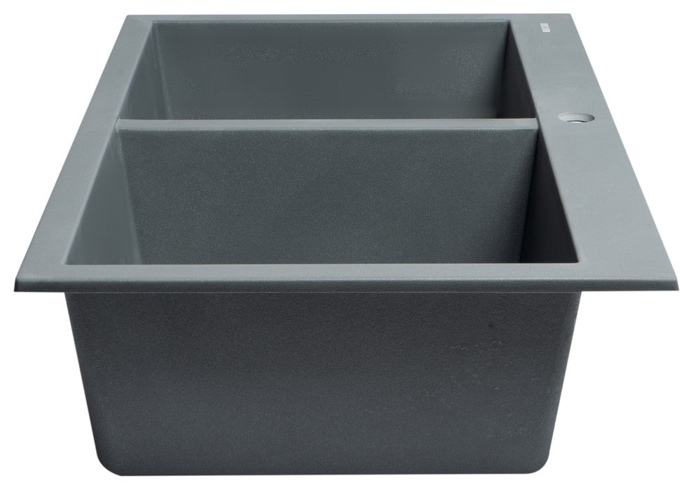 Titanium 34" Drop-In Double Bowl Granite Composite Kitchen Sink