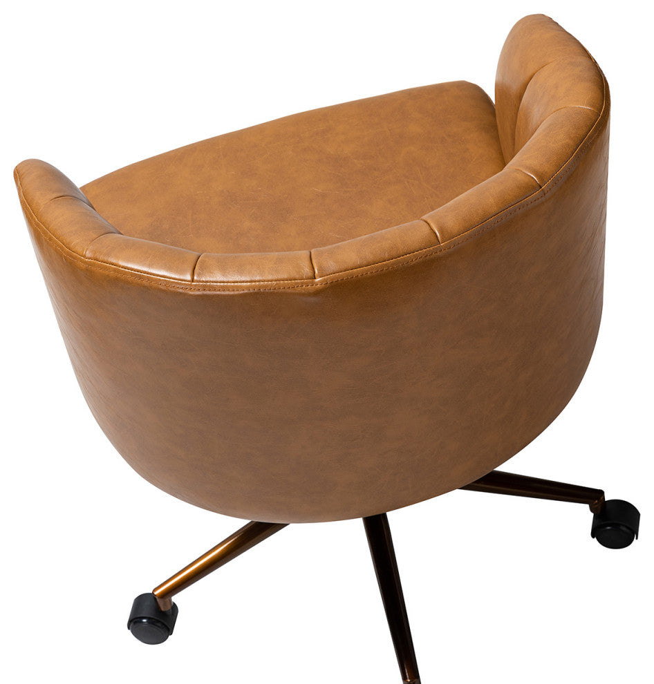 Eugene Vegan Leather Task Chair, Camel