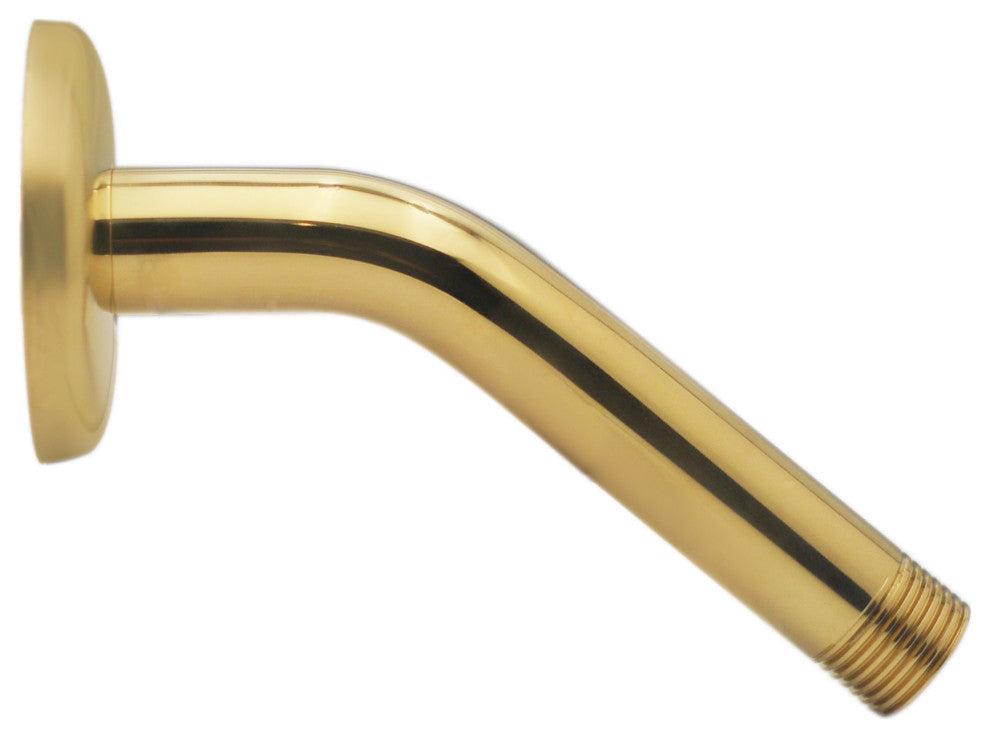 6" Shower Arm In Polished Brass, Polished Brass