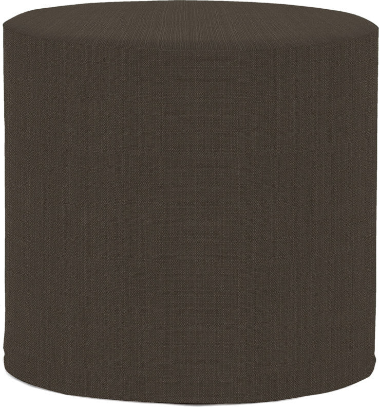 No Tip Cylinder Ottoman with Cover, Atlantis White