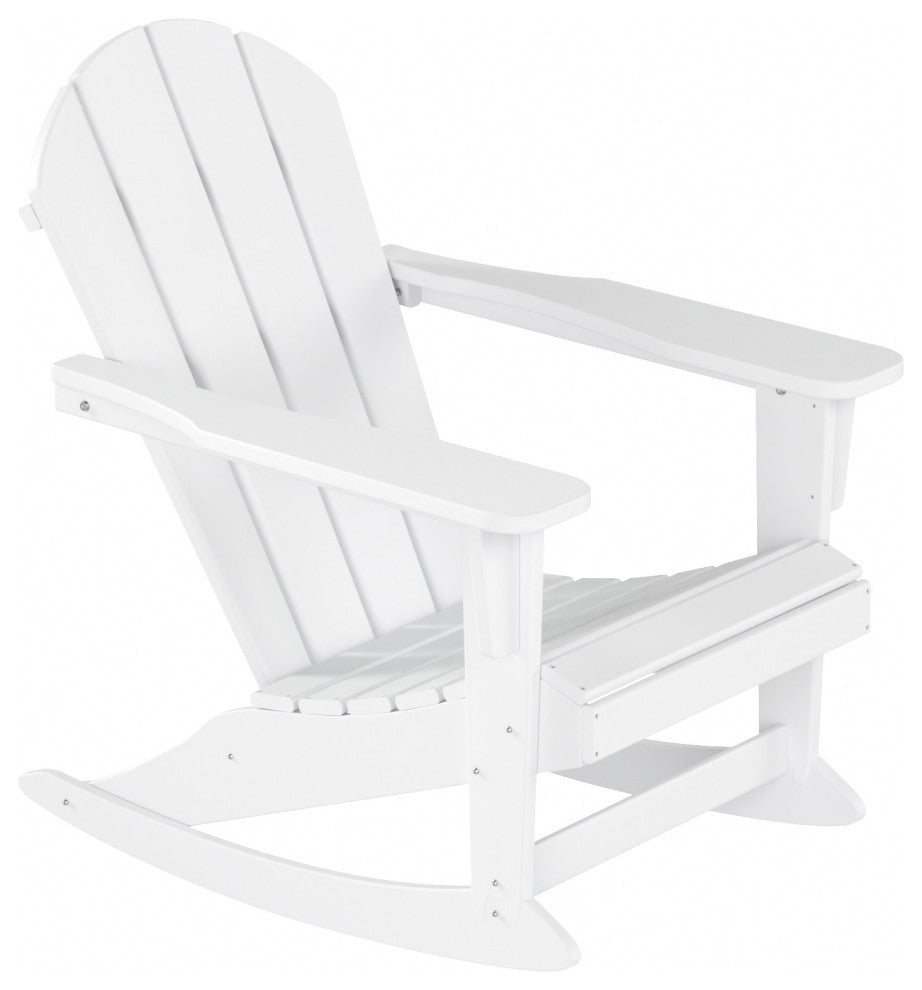 WestinTrends 2PC Outdoor Patio Porch Rocker Classic Adirondack Rocking Chair Set, White