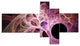 Fractal Angel Wings in Pink, Abstract Wall Art Canvas, 60"x32", 5 panels