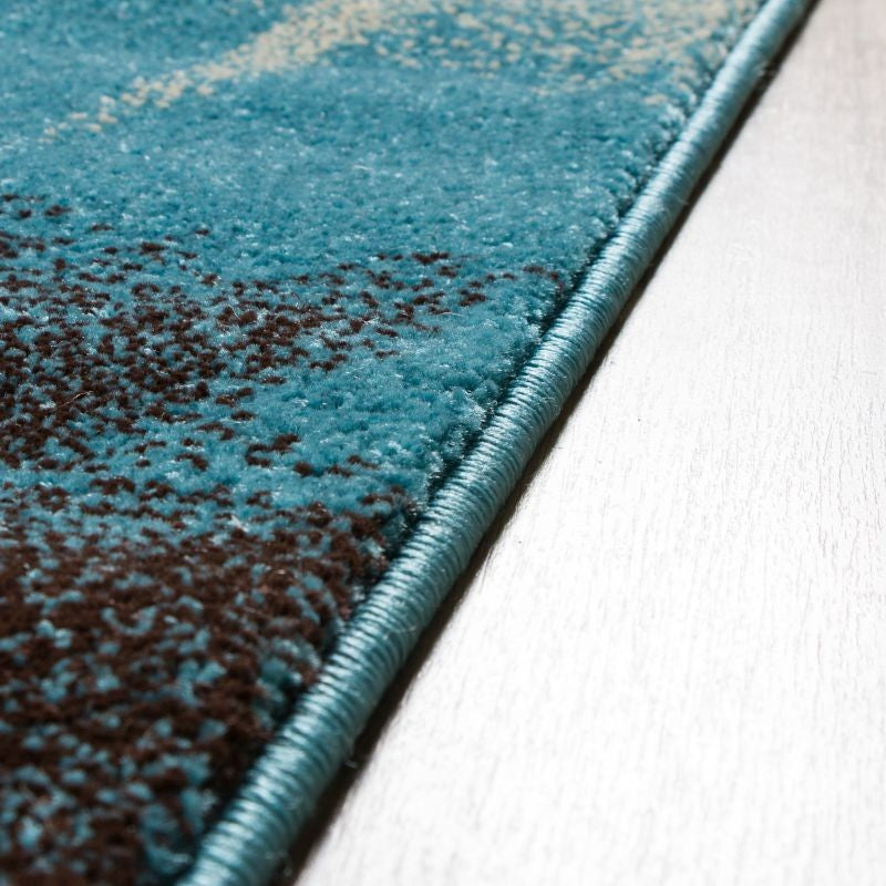 Well Woven Ruby Yolo Modern Geo Shapes Blue Runner Rug 60106 2' x 7' Runner