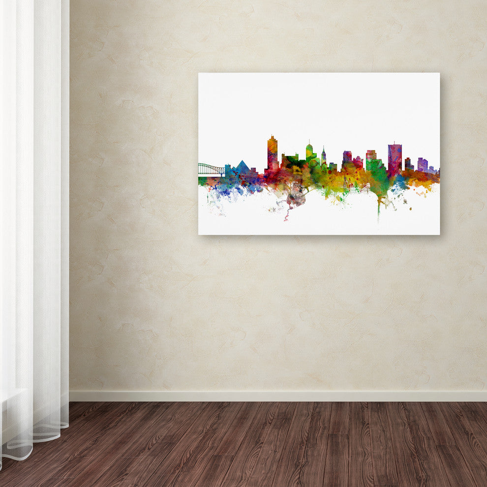 "Memphis, Tennessee Skyline" Canvas Art by Michael Tompsett