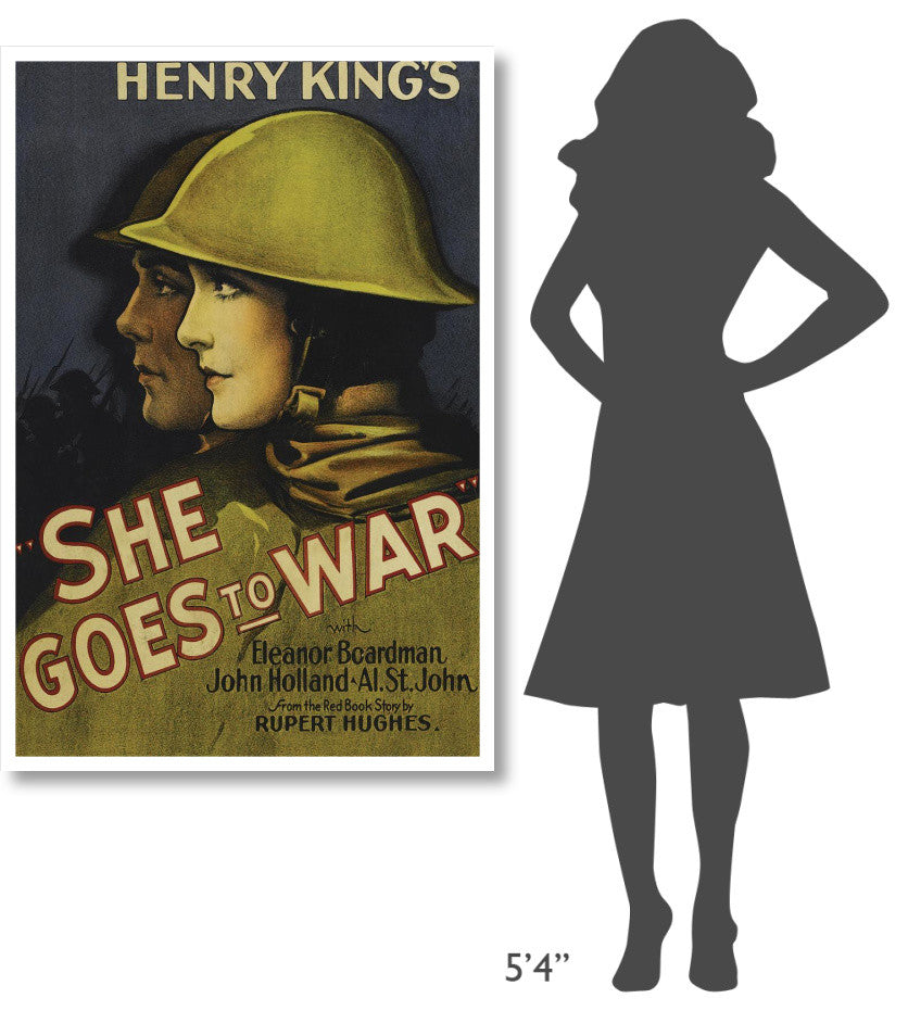 "Vintage Film Posters: She Goes to War" Digital Paper Print, 34"x50"