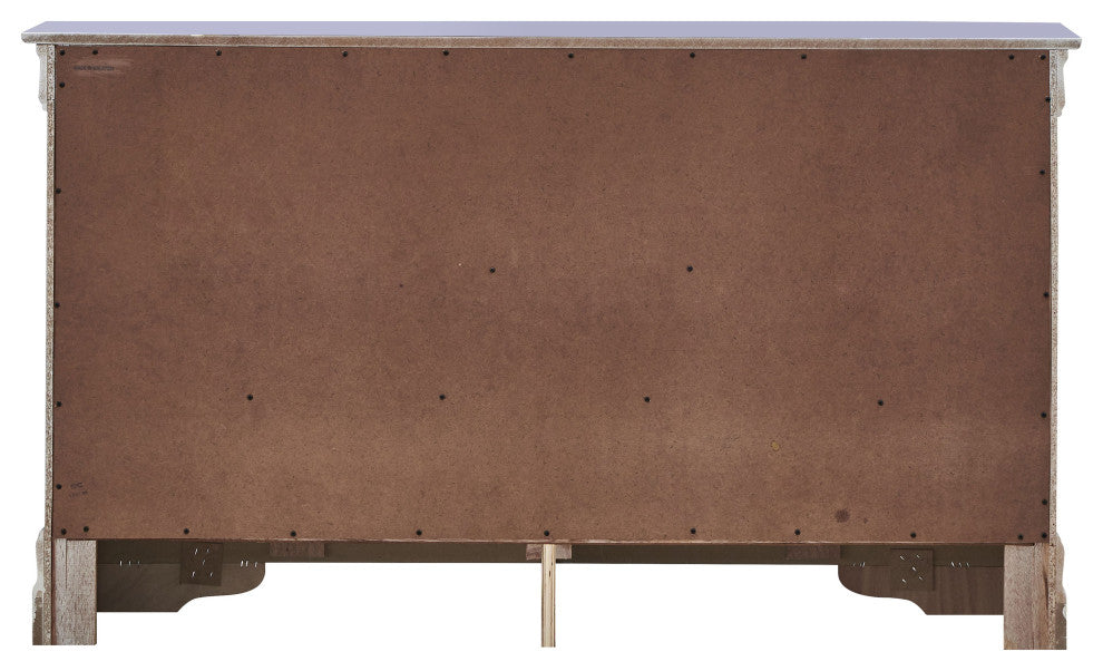 Verona 6-Drawer Dresser, Silver Champagne