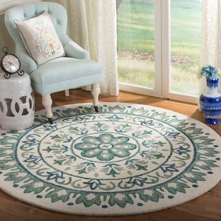 Safavieh Novelty Collection NOV607 Rug, Ivory/Teal, 6' Round