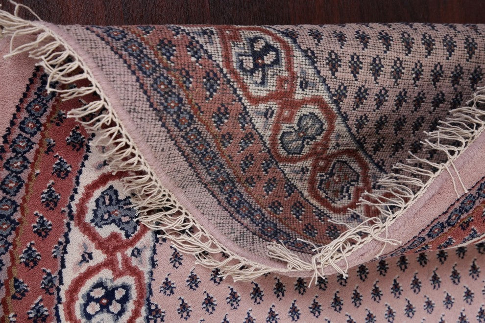 Indian Botemir Traditional Handmade Wool Oriental Area Rug, Pink, 8'3"X8'3"