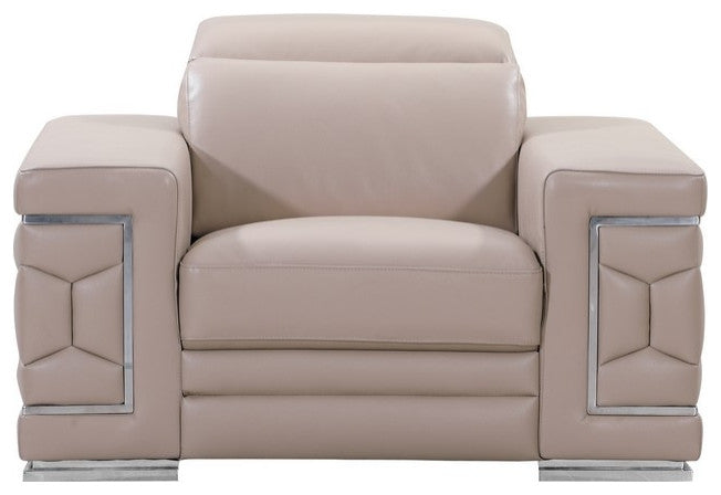 29to 38" Modern Beige Leather Chair