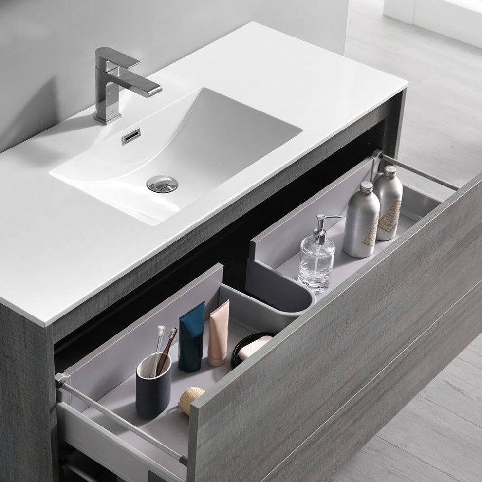 Fresca Catania 48" Ocean Gray Wall Hung Vanity With Medicine Cabinet