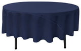 LA Linen Round Polyester Poplin, Navy, 90" Round