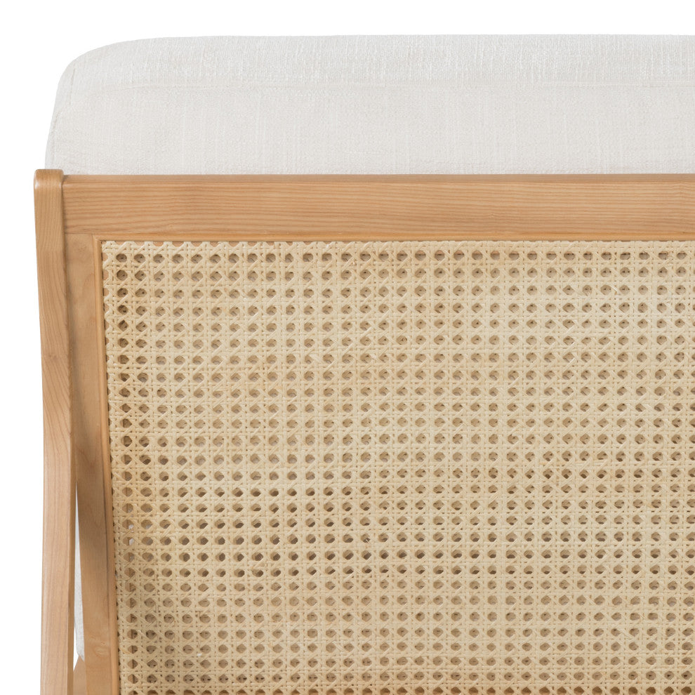 Metro Carmelo Upholstered Accent Chair, Oak/Cream Upholstery