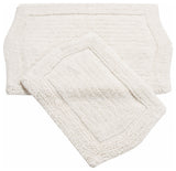 Waterford Collection Tufted Non-Slip Bath Rug, 2 Piece Set, White