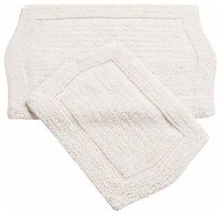 Waterford Collection Tufted Non-Slip Bath Rug, 2 Piece Set, White