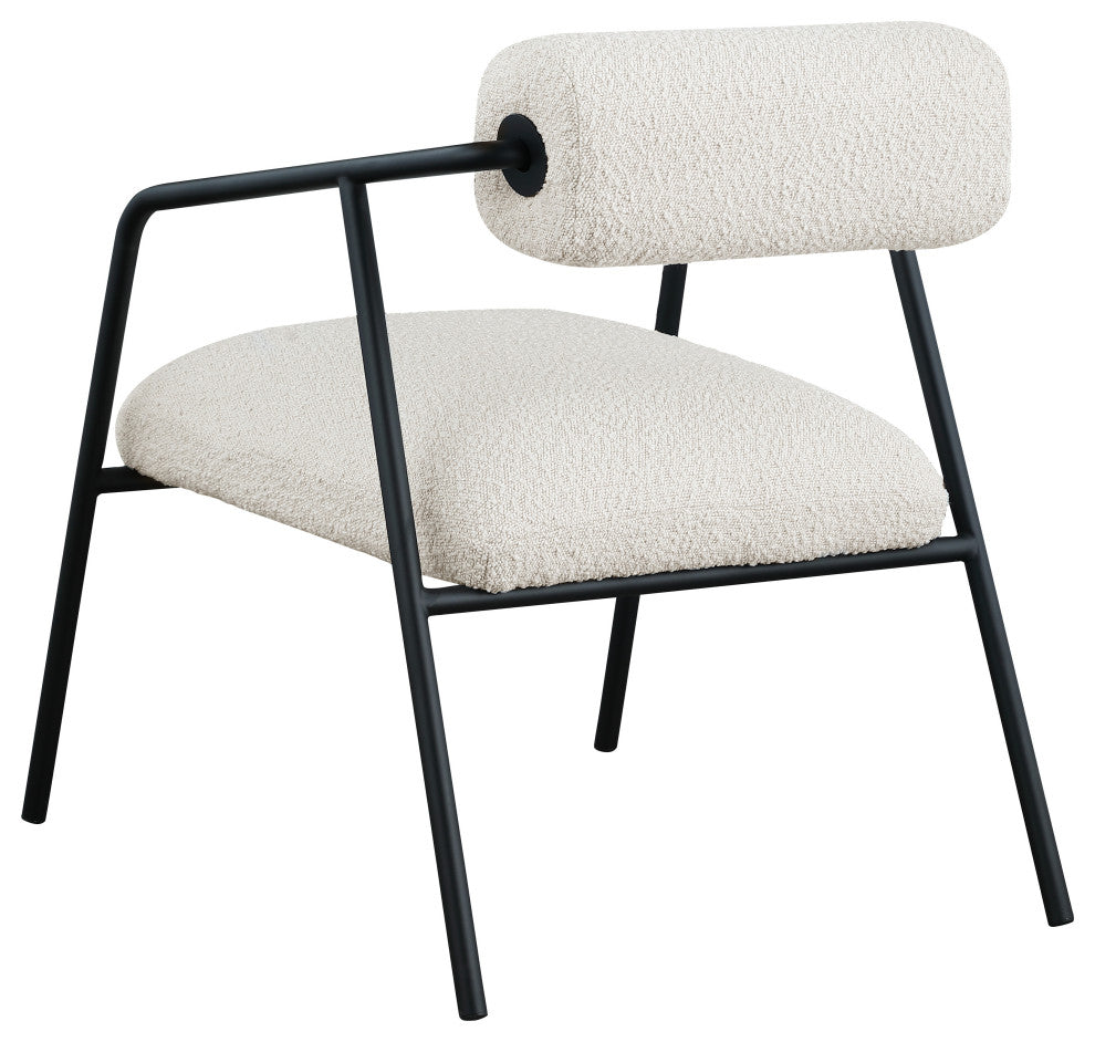 Carly Boucle Fabric Accent Chair, Cream