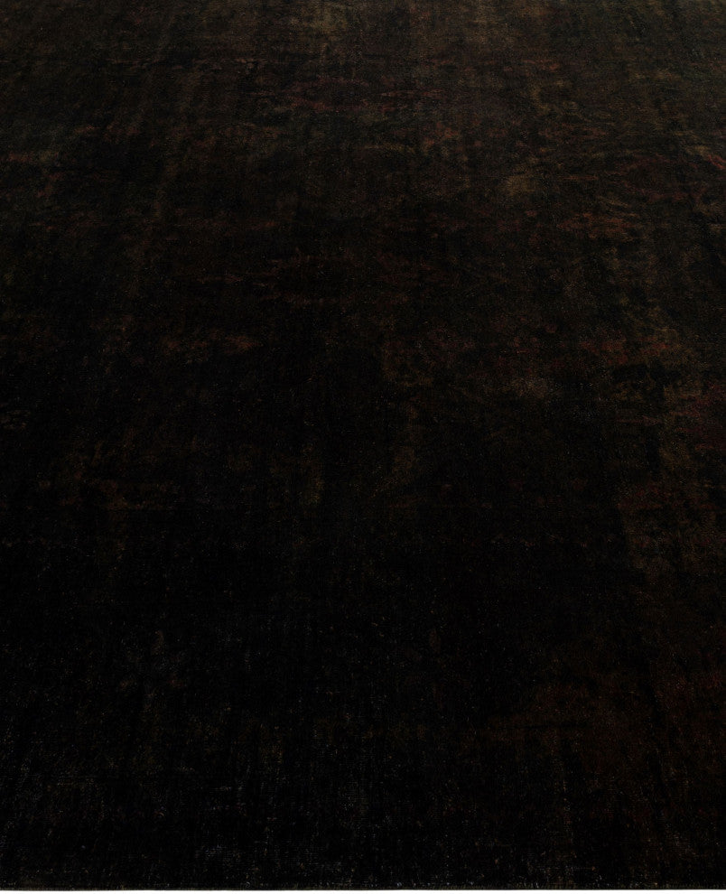 Overdyed One-of-a-Kind Hand-Knotted Area Rug Black, 8' 1" x 10' 1"