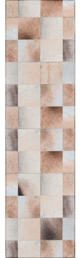 Indoor/Outdoor Stetson SS10 Khaki Machine Washable 2'3" x 12' Runner Rug