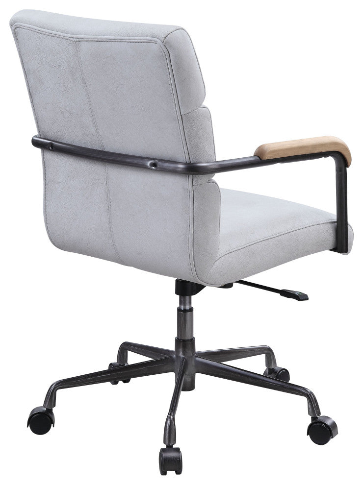 Acme Halcyon Office Chair Vintage White Top Grain Leather