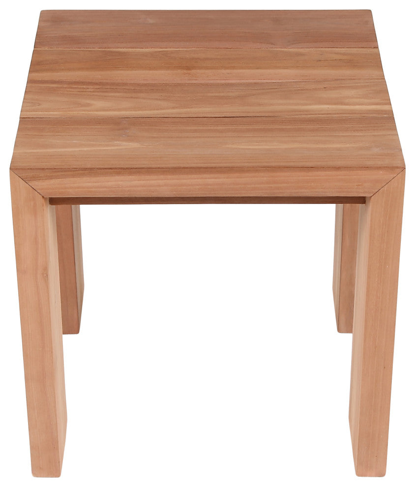 Tulum Teak Outdoor End Table, Natural