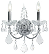 Crystorama 3222-CH-CL-MWP, 2-Light Wall Mount, Polished Chrome