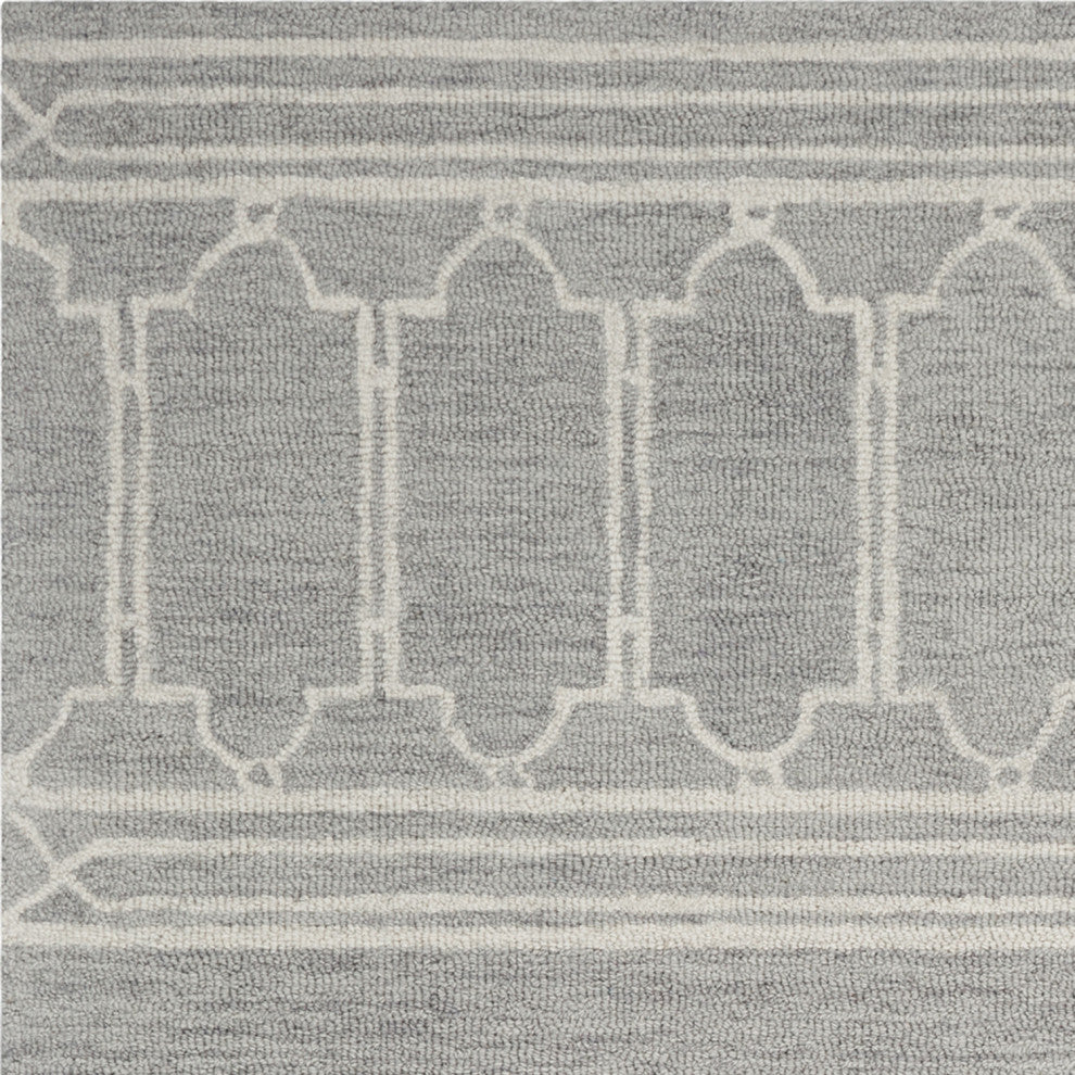 HomeRoots 8' x 10' Wool Grey Area Rug