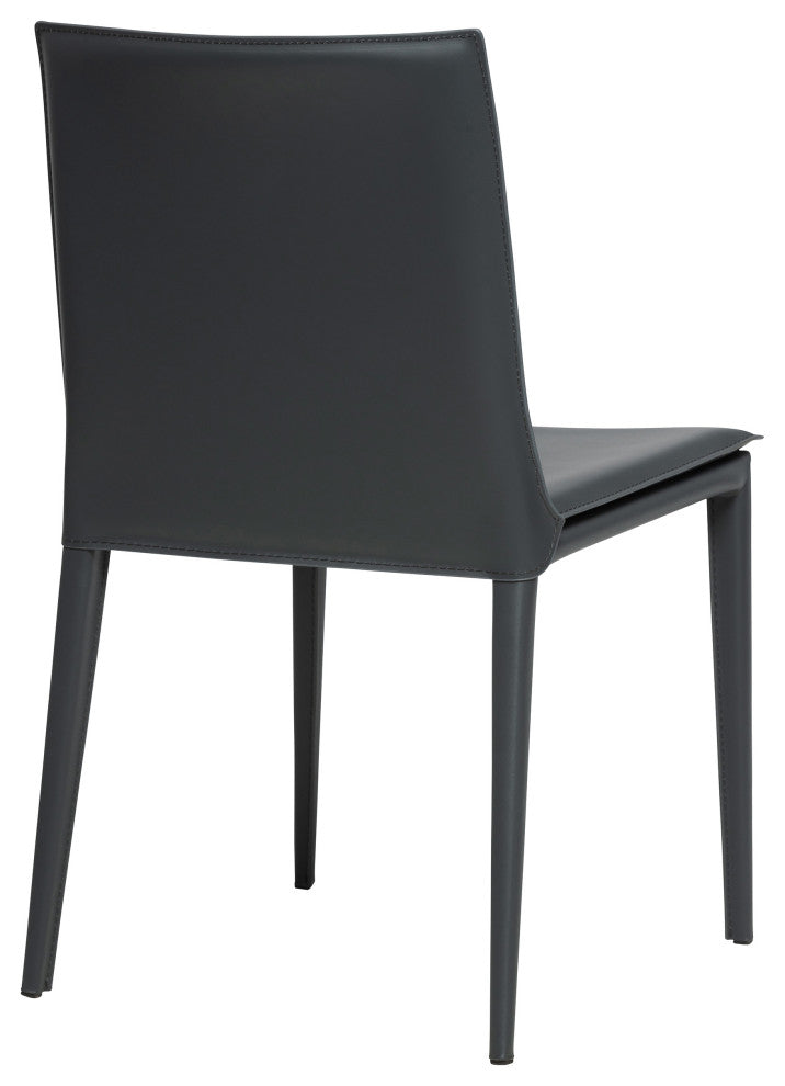 Elite Living Hilton (Set of 2) Modern Leather Upholstered Dining Chair, Gray