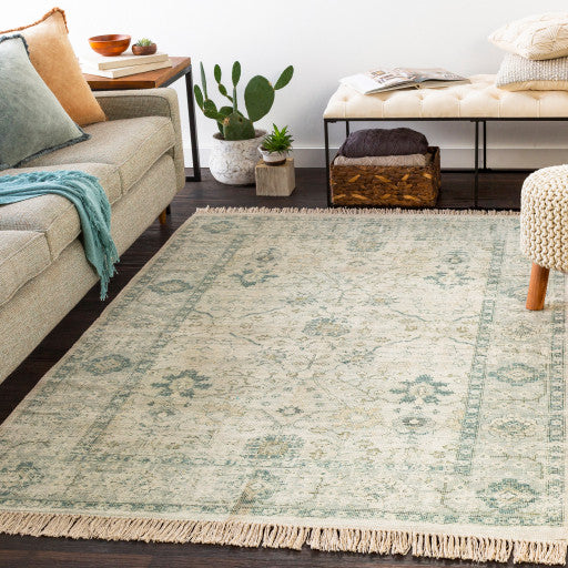 Surya Zainab ZAI-2308 2'6"x8' Rug, Sage/Dark Green/Lime/White