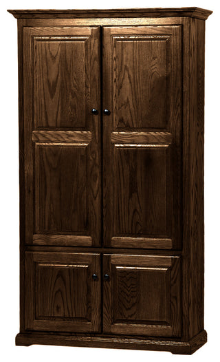 Double Wide Oak Kitchen Pantry, Dark Oak