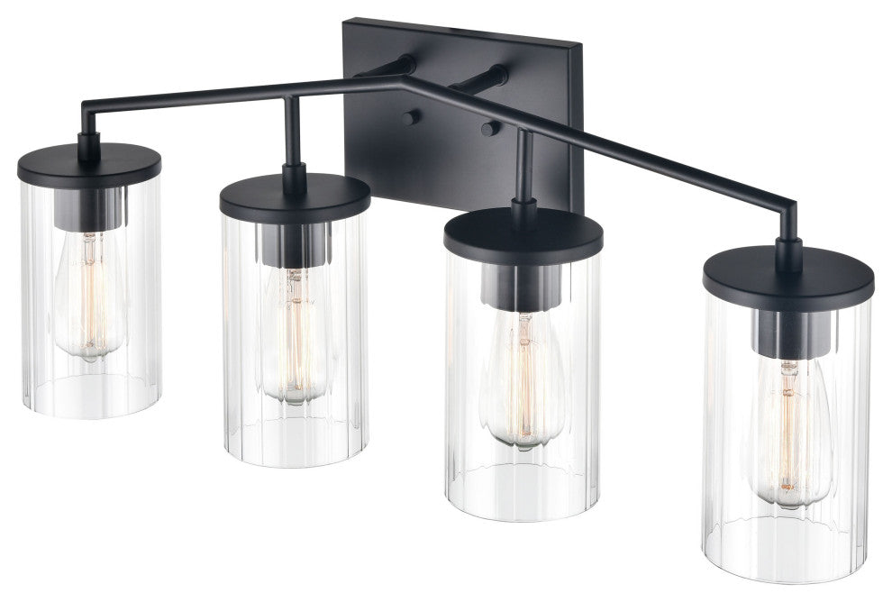 Beverlly 4 Light 27.9" Matte Black Bathroom Vanity Light