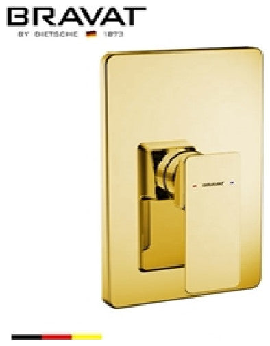 Bravat Gold Wall Mounted Shower Valve Mixer