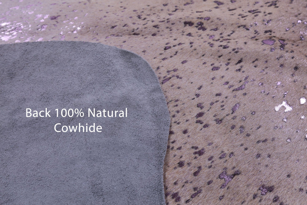 Purple Metallic Cowhide Rug 6' 7" X 6' 4" C2075