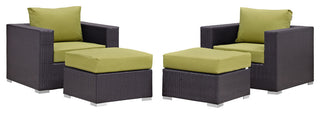 Espresso Peridot Convene 4 Piece Outdoor Patio Sectional Set